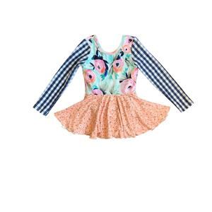Cheeky Plum Floral and Checkered Dress